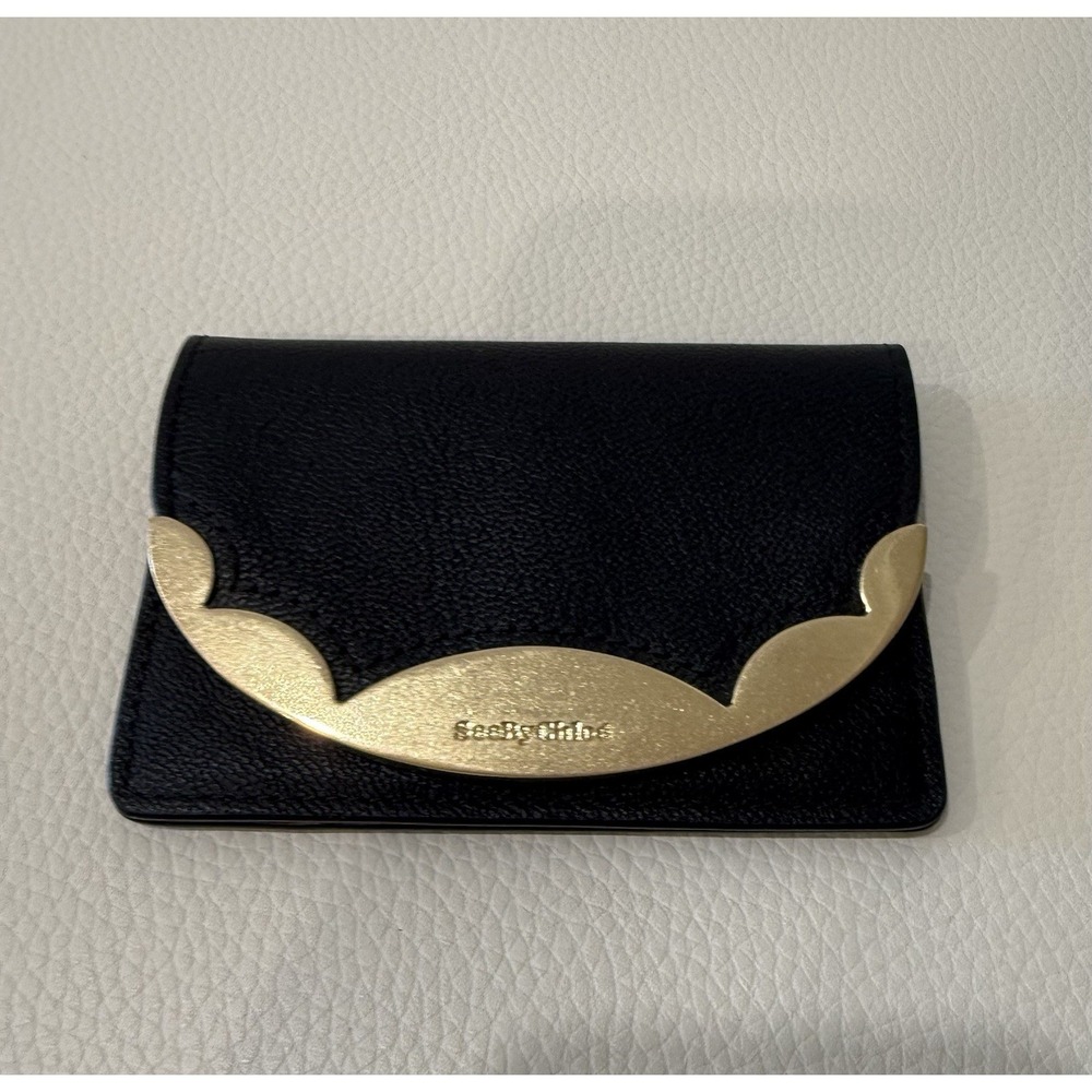 SEE BY CHLOE Black Wallet Gold Hardware